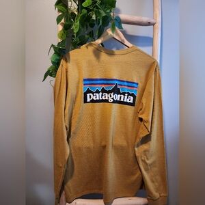 Patagonia P-6 logo mustard long sleeve